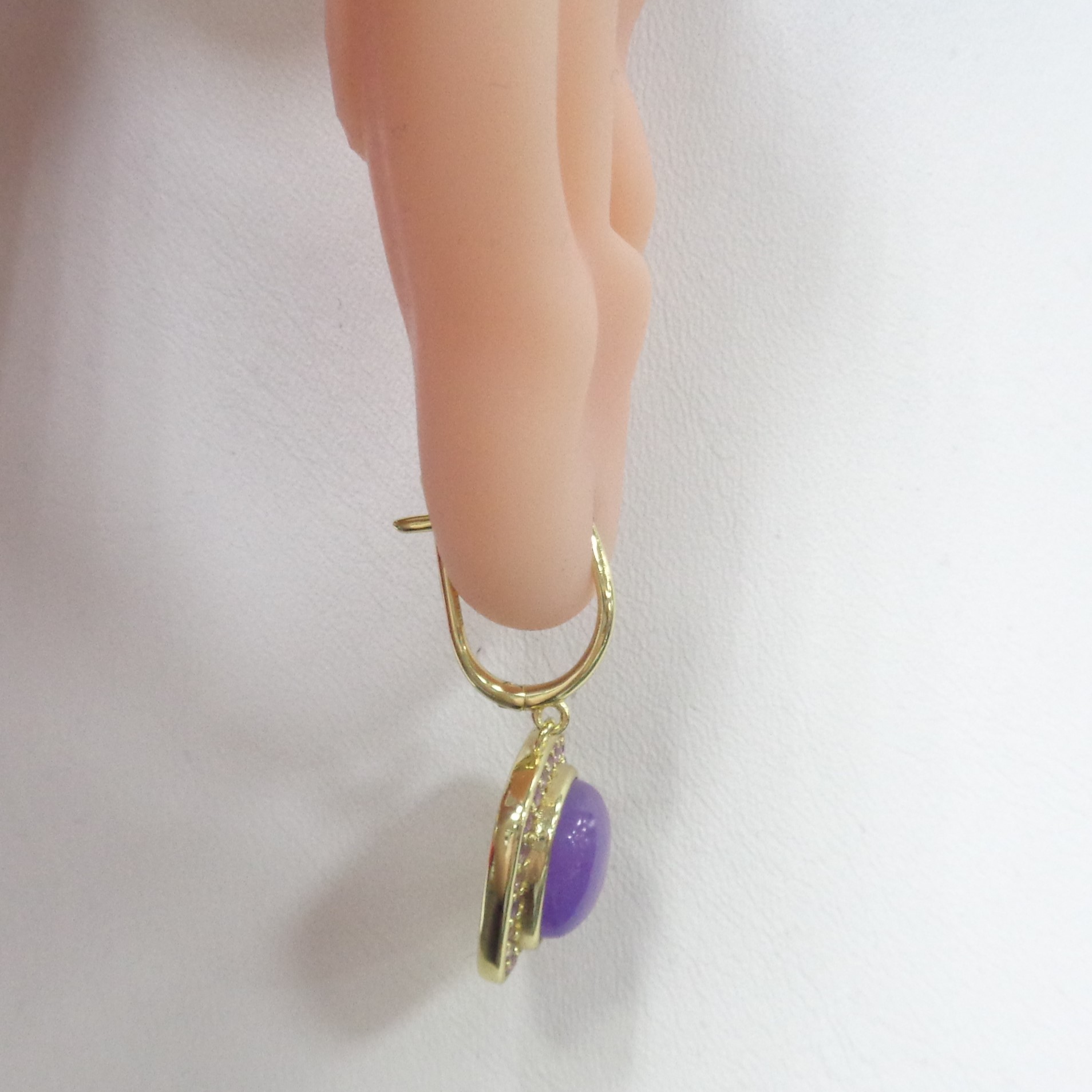 Серебряные серьги с лавандовыми жадеитами